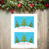 Digital Printable CHRISTMAS CARDS, DIY Instant Download, You Print, Christmas Tree Design - J & S Graphics
