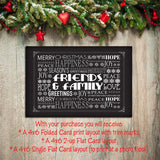 Digital Printable CHRISTMAS CARDS, DIY Instant Download, You Print, Chalkboard design - J & S Graphics