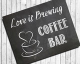 Rustic Look COFFEE BAR SIGN 8x10 Wedding or Shower Decor Print - J & S Graphics