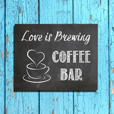 Rustic Look COFFEE BAR SIGN 8x10 Wedding or Shower Decor Print - J & S Graphics