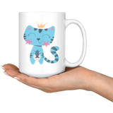 Blue Princess Kitty Cat COFFEE MUG, 11oz or 15oz
