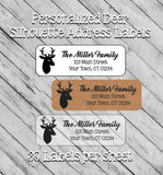 DEER HEAD Return Address Labels, White, Kraft, Clear Labels, Personalized - J & S Graphics