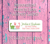 Dinos in Love Address Labels, Return Address Labels, Dino, Dinosaurs