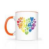 Rainbow Hearts PRIDE LGBTQ+ 11oz Color Accent Coffee Mug
