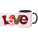 Valentine LOVE Gnome 11oz Color Accent COFFEE MUG