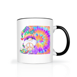 Tie Dye Hippie Gnome 11oz Color Accent Coffee Mug