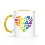 Rainbow Heart Pride 11oz Color Accent Ceramic Mug