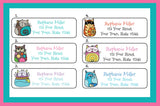 DOODLE CATS Labels, Property of, ADDRESS Labels, Sets of 30 Personalized Labels