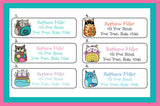 Doodle Cats Labels, Property of, Address Labels, Sets of 30 Personalized Labels