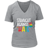 STRAIGHT AGAINST HATE Women's V-Neck T-Shirt