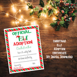 ELF ADOPTION CERTIFICATE and Surveillance Kit, Christmas Shelf Elf, Holiday printable, Digital, Adopt an Elf