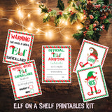 ELF ADOPTION CERTIFICATE and Surveillance Kit, Christmas Shelf Elf, Holiday printable, Digital, Adopt an Elf