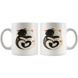 Day and Night Hugging CATS 11oz or 15oz COFFEE MUG