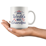 VOTED World's Best Grandpa COFFEE MUG 11oz or 15oz