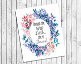 Though She be But Little, She is Fierce Art Print William Shakespeare Quote 8x10 Wall Art INSTANT DOWNLOAD - J & S Graphics