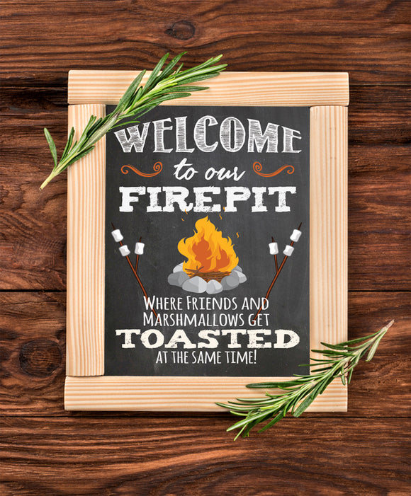WELCOME to Our FIREPIT Design Camp Decor Print NO FRAME