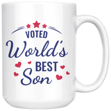 VOTED World's Best Son COFFEE MUG 11oz or 15oz