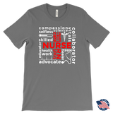 NURSE Words Subway Typography RED CROSS Men's T-Shirt