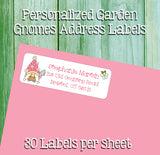 Garden Gnomes Labels, Property of, Address Labels, Sets of 30 Personalized Labels