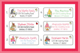 Garden Gnomes Labels, Property of, Address Labels, Sets of 30 Personalized Labels