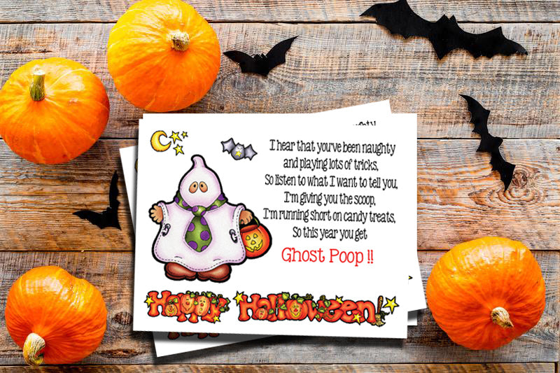 HALLOWEEN GHOST POOP Instant Download Printable Marshmallow Treat Card