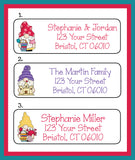 BEACH Garden GNOMES Labels, Property of, ADDRESS Labels, Sets of 30 Personalized Labels