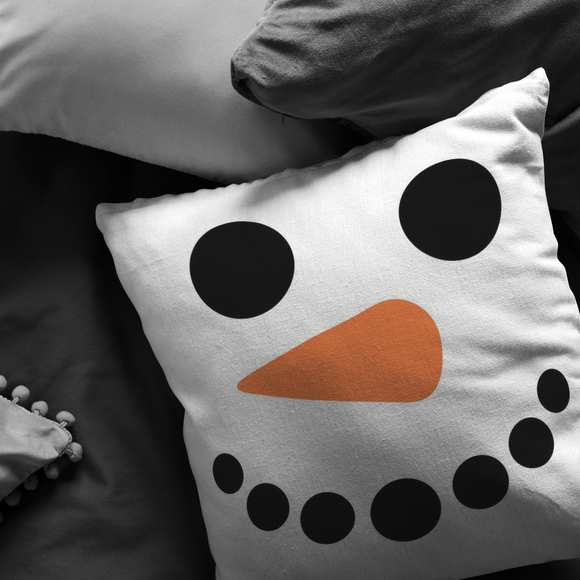 SNOWMAN Face PILLOWS and PILLOW COVERS - J & S Graphics