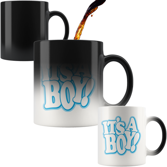 IT'S A BOY! Gender Reveal Magic Reveal 11oz Coffee Mug - J & S Graphics