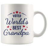 VOTED World's Best Grandpa COFFEE MUG 11oz or 15oz