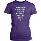Mother, Mommy, Mom, Mama, Madre, Love Women's T-Shirt - J & S Graphics