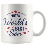 VOTED World's Best Son COFFEE MUG 11oz or 15oz