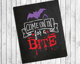 COME on in for a BITE Fun Halloween Decor Design 8x10 Typography Art Print - NO FRAME - J & S Graphics