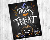 Happy Halloween TRICK or TREAT Wall Decoration 8x10 Typography Art Print - J & S Graphics