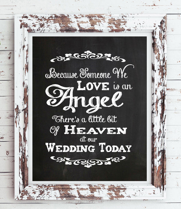 WEDDING MEMORIAL, Angel in Heaven Instant Download 8x10 Printable, Someone we love is in Heaven
