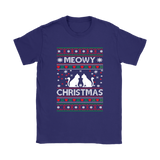 Ugly Christmas Sweater T-SHIRT Meowy Christmas Cat Women's T-Shirt