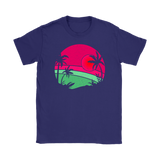 Retro PALM TREES and SUNSET Men's and Women's T-Shirt