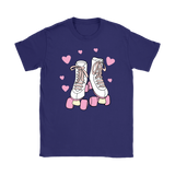 Retro White and Pink ROLLER SKATES Women's T-Shirt