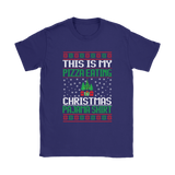 Ugly Christmas Sweater T-SHIRT PIZZA EATING PJ T-Shirt