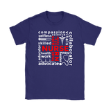 NURSE Words Subway Typography RED CROSS Women's T-Shirt