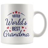 VOTED World's Best Grandma COFFEE MUG 11oz or 15oz