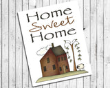 HOME SWEET HOME Saltbox Design Wall Decor, Instant Download 8x10 - J & S Graphics