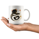 Day and Night Hugging CATS 11oz or 15oz COFFEE MUG