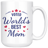 VOTED World's Best Mom COFFEE MUG 11oz or 15oz