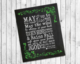 AN IRISH BLESSING 8x10 Typography Wall Art Poster PRINT, Celtic, Shamrock, Ireland - J & S Graphics