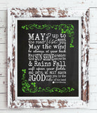 AN IRISH BLESSING 8x10 Typography Wall Art Poster PRINT, Celtic, Shamrock, Ireland - J & S Graphics