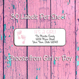 Personalized IT'S A BOY, IT'S A GIRL Return Address Labels, New Baby Labels - J & S Graphics