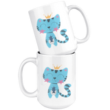 Blue Princess Kitty Cat COFFEE MUG, 11oz or 15oz