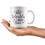 VOTED World's Best Son COFFEE MUG 11oz or 15oz