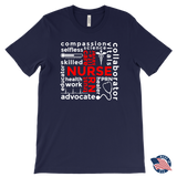 NURSE Words Subway Typography RED CROSS Men's T-Shirt