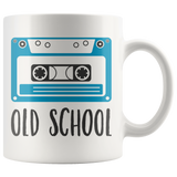 OLD SCHOOL 11oz White Ceramic COFFEE MUG - J & S Graphics